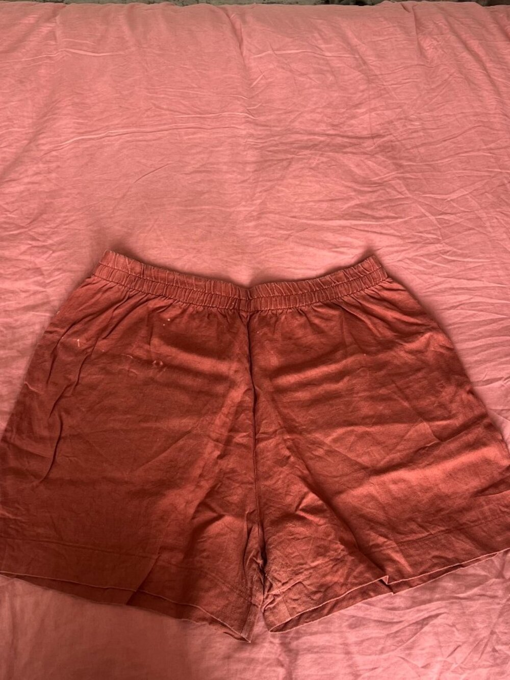 Rust Linen Shorts